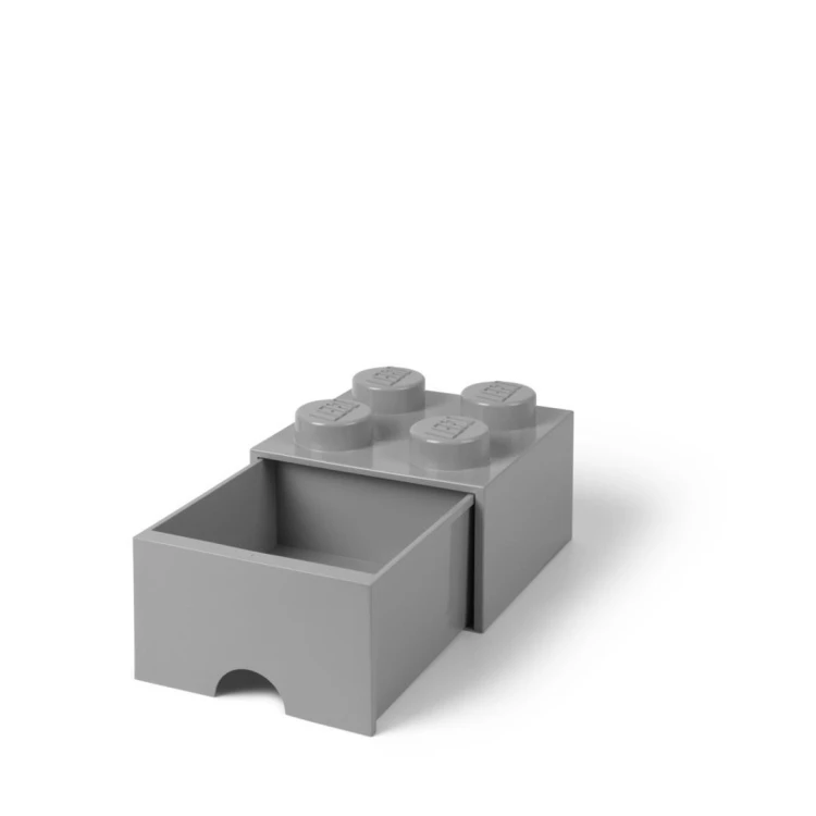 LEGO(R) pojemnik klocek z szufladą czwórka szary