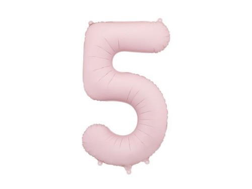 Balon foliowy cyfra 5 86cm jasny różowy