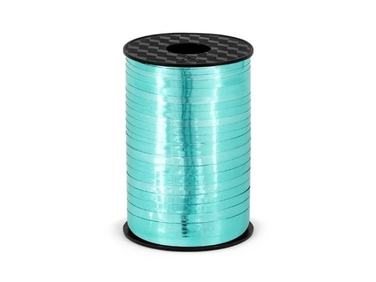 Wstążka plastikowa turkusowa 5mmx225m, PartyDeco