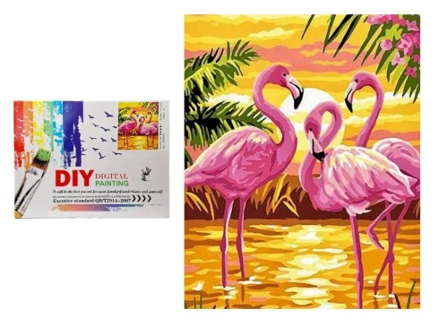 Malowanie po numerach - Flamingi 41x31cm, SWEDE