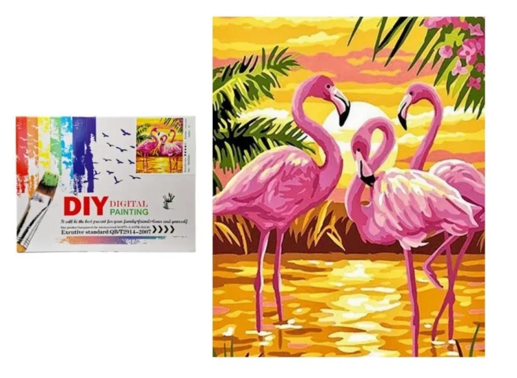 Malowanie po numerach - Flamingi 41x31cm, SWEDE