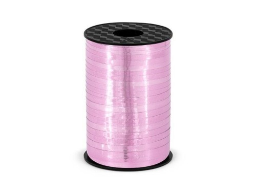 Wstążka plastikowa różowa 5mmx225m, PartyDeco