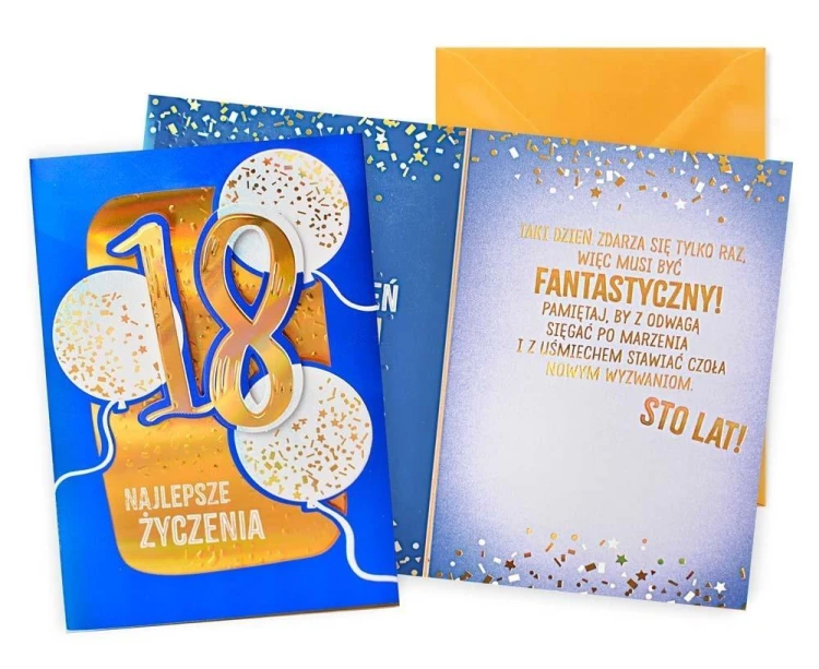 Karnet B6 Urodziny 18