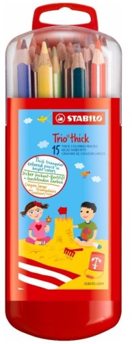 Kredki Trio grube 15 kolorów STABILO, Stabilo