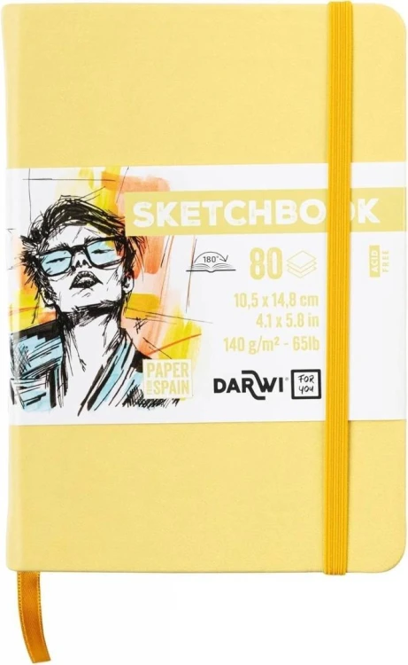 Szkicownik A6 140g bladożółty, Darwi