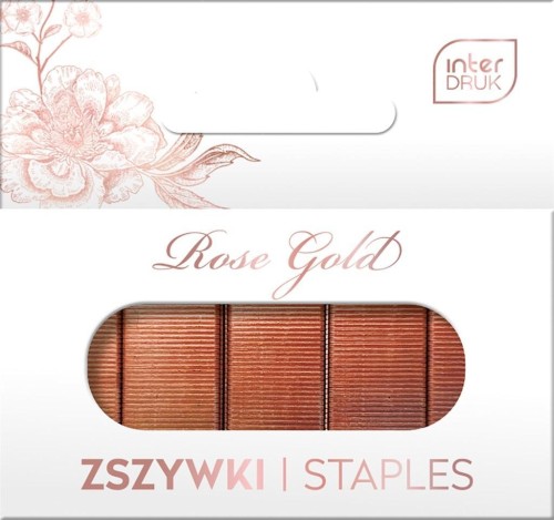 Zszywki 24/6 1000szt Rose Gold, INTERDRUK