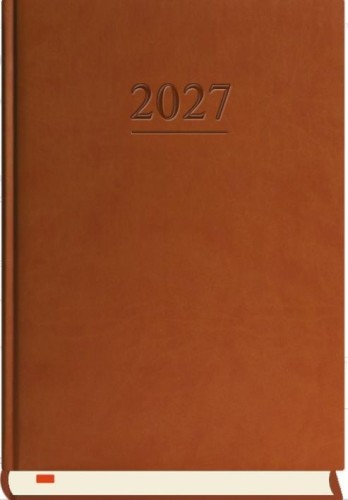 Terminarz 2027 A5 dzienny Menadżera brąz