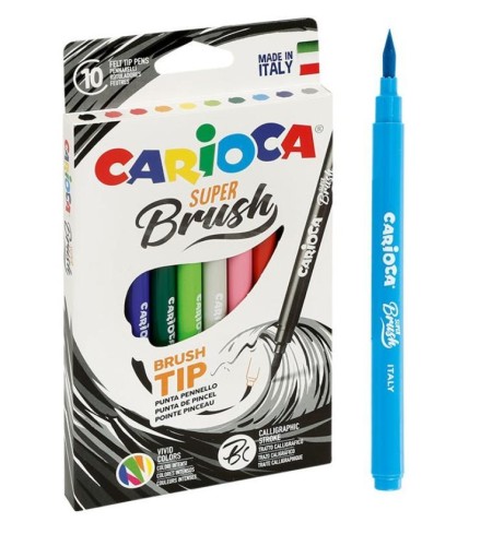 Pisaki Brush Tip 10 kolorów CARIOCA, Carioca