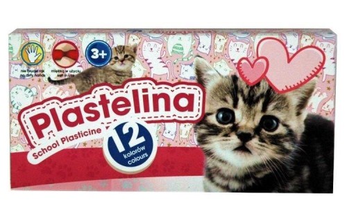 Plastelina szkolna Kotki 12 kolorów ASTRA