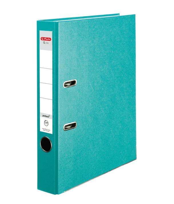 Segregator A4 5cm PP turkusowy Q file, HERLITZ