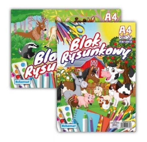 Blok rysunkowy A4/20K 80g biały (10szt), Schemat