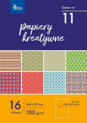 Papiery kreatywne A4/16K zestaw 11, Tetis