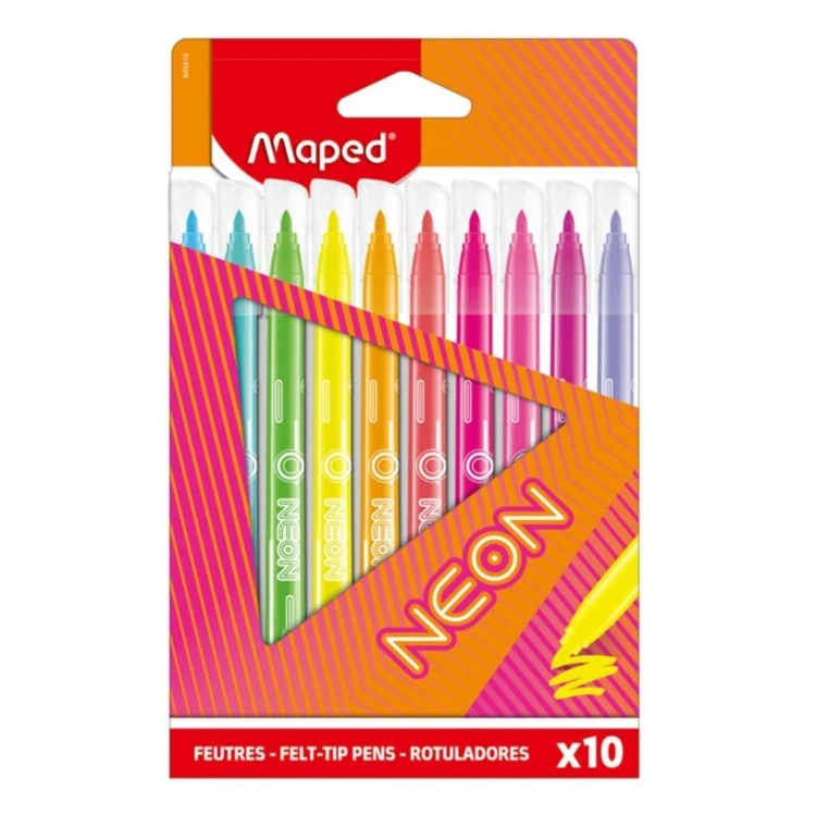 Flamastry neon 10 kolorów MAPED, Maped