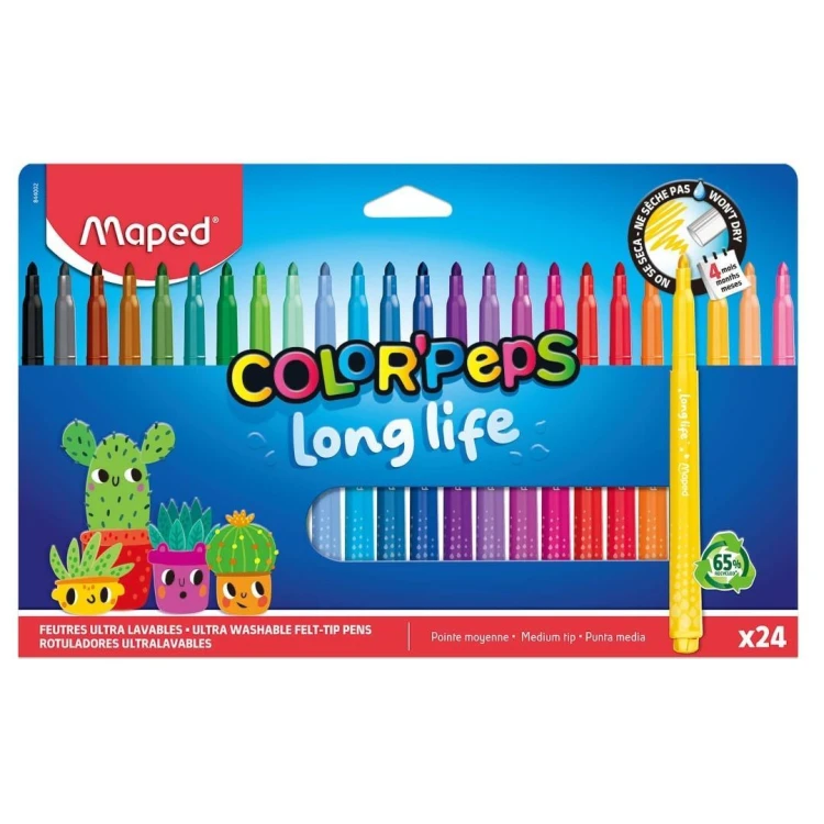 Flamastry Long Life 24kol MAPED, Maped