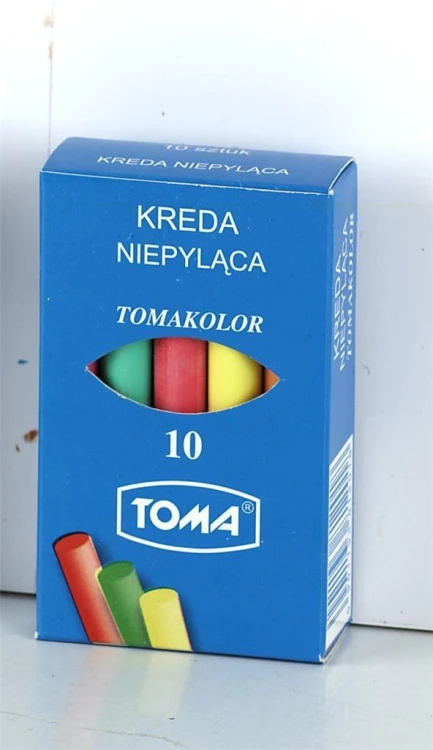 Kreda szkolna niepyląca kolorowa 10szt TOMA, TOMA