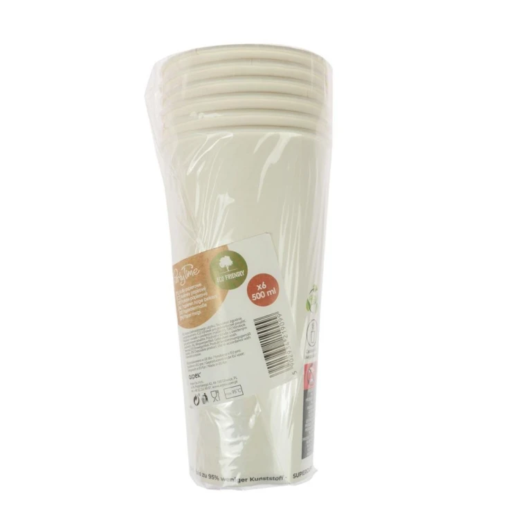 Kubki papierowe białe 500ml 6szt