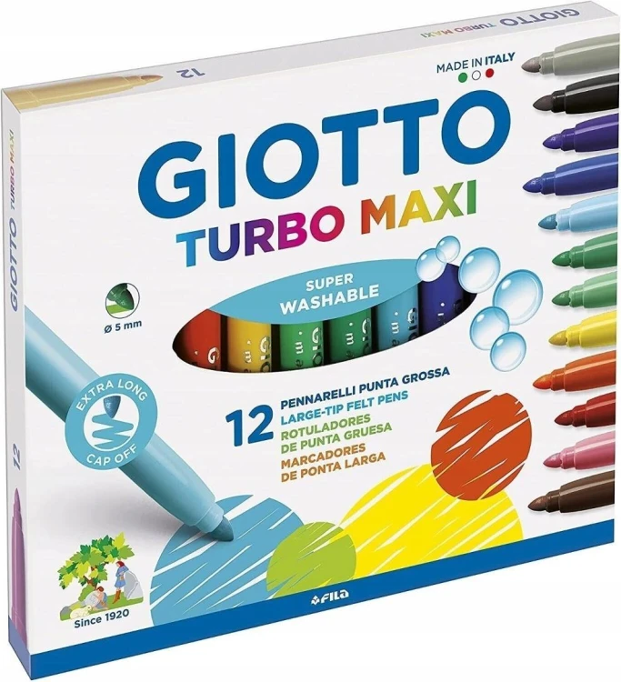 Markery Turbo Maxi 12 kolorów GIOTTO, Giotto