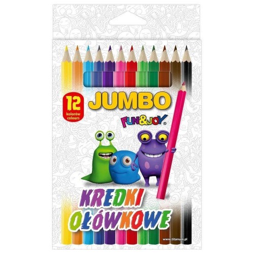 Kredki ołówkowe Jumbo 12 kolorów, Titanum