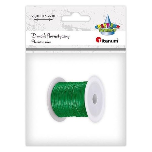 Drucik florystyczny 0,3mm 20m zielony, Titanum