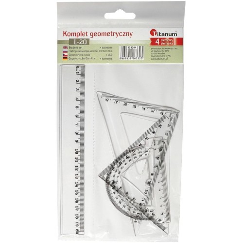 Komplet geometryczny 20cm 4 elementowy, Titanum