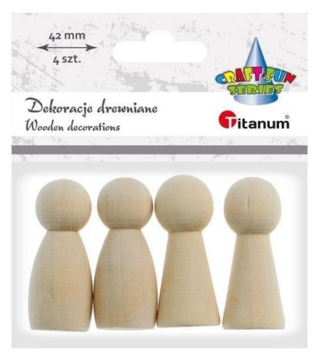 Drewniane pionki 42mm 4szt, Titanum