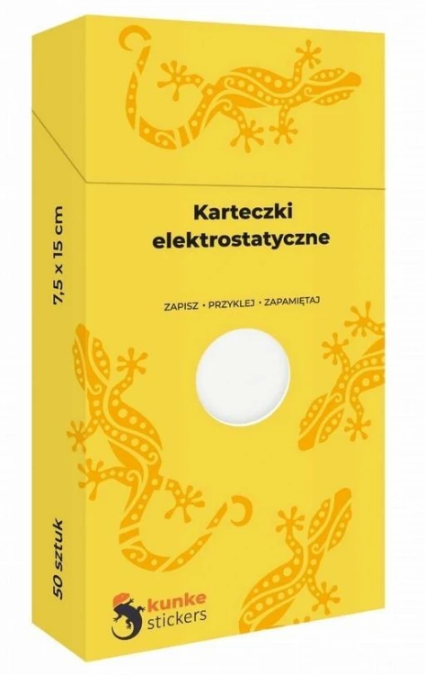 Karteczki elektrostatyczne 50szt. białe, Kunke