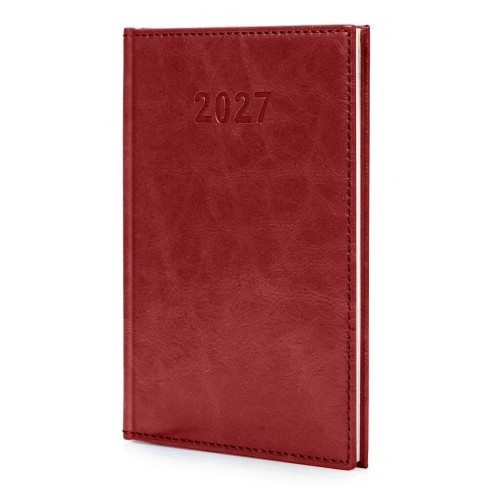 Kalendarz 2027 A5 Agenda Tygodniowy Bordo