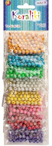 Koraliki plastikowe 6mm 8 kolorów x 6g, Aliga