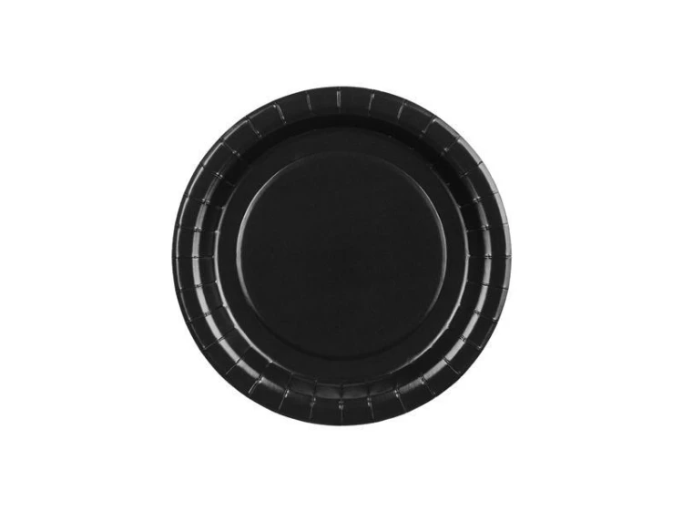 Talerzyki papierowe czarne 18cm 6szt
