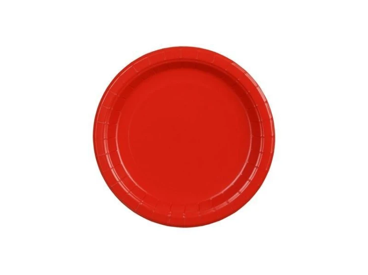 Talerzyki papierowe czerwone 18cm 6szt