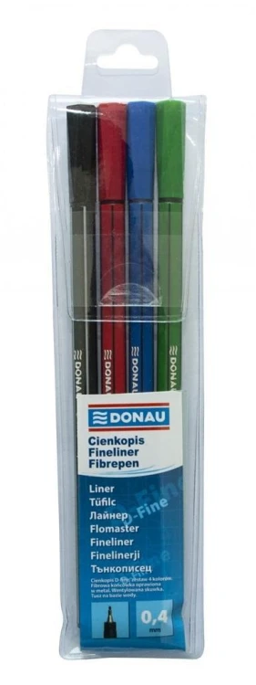 Cienkopisy 0,4mm 4szt, Donau