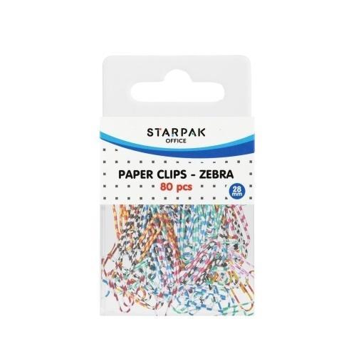 Spinacz metalowy Zebra 80szt, STARPAK