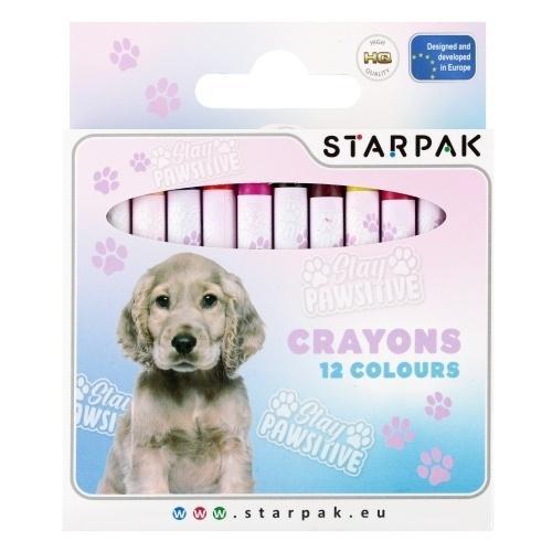 Kredki woskowe 12 kolorów Doggy, STARPAK
