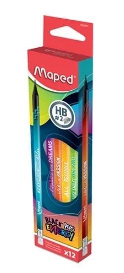 Ołówek z gumką Energy HB 12szt MAPED, Maped