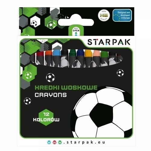 Kredki woskowe 12 kolorów Football, STARPAK