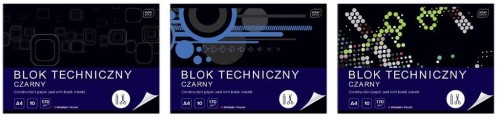 Blok techniczny czarny A4/10K (10szt), INTERDRUK