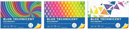 Blok techniczny kolor A4/10K (10szt), INTERDRUK