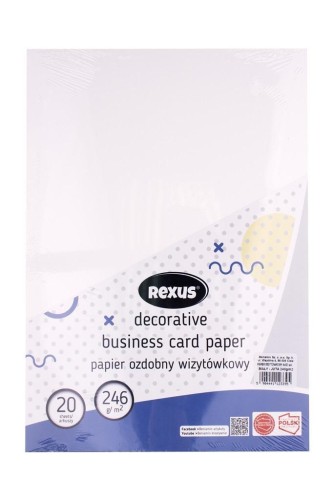 Papier wizytówkowy A4/20K biały Juta, Beniamin