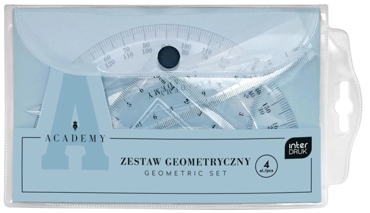 Zestaw geometryczny w etui 4el Academy, INTERDRUK