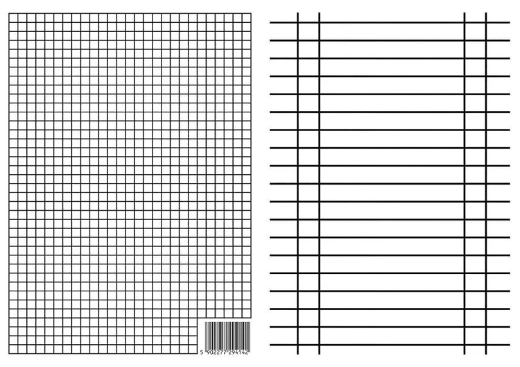 Liniuszek A4 kratka/linia (10szt), INTERDRUK