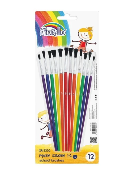 Pędzle 2252 12szt FIORELLO, Fiorello