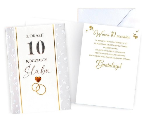 Karnet Rocznica ślubu 10