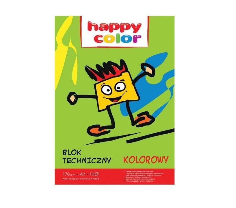 Blok techniczny kolor A3/10K 170g HAPPY COLOR, GDD