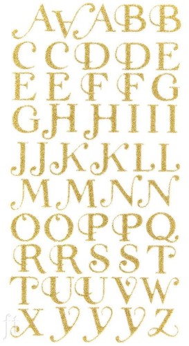 Naklejki brokatowe alfabet 50szt, Dalprint