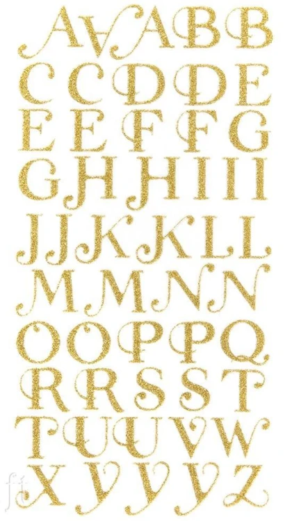 Naklejki brokatowe alfabet 50szt, Dalprint