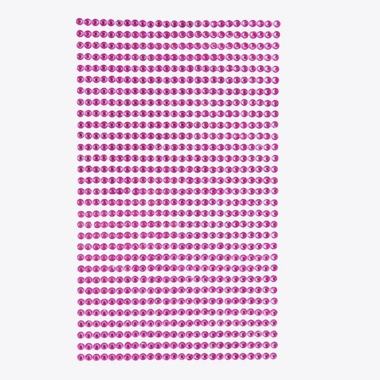 Kryształki samoprzylepne pink 3mm 806szt, Dalprint
