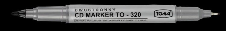 Marker do CD dwustronny czarny (25szt) TOMA, TOMA