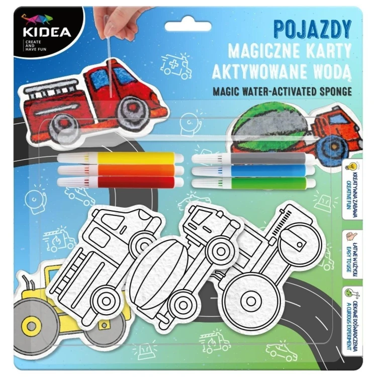 Magiczne karty aktywowane wodą pojazdy Kidea