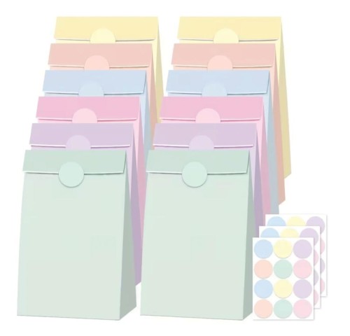 Torebki papierowe pastelowe 12szt