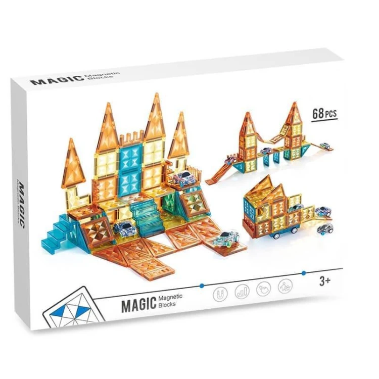 Klocki magnetyczne 3D konstrukcyjne 68el, GK-Trade